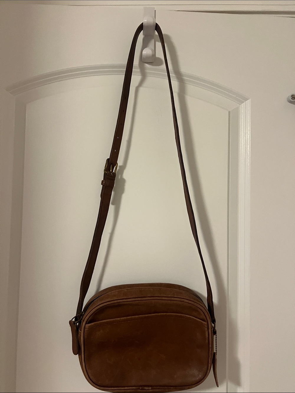 Coach Brown Leather Crossbody Camera Bag